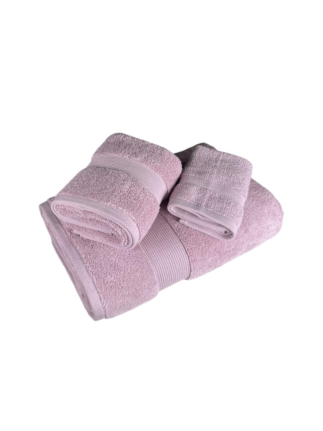Senses By Riba Cotton Towel Bath, Hand & Wash 930 Gsm | Super Soft, Absorbent, Lightweight, Antimicrobial, Low Linting | Pack Of 3 (Mauve)