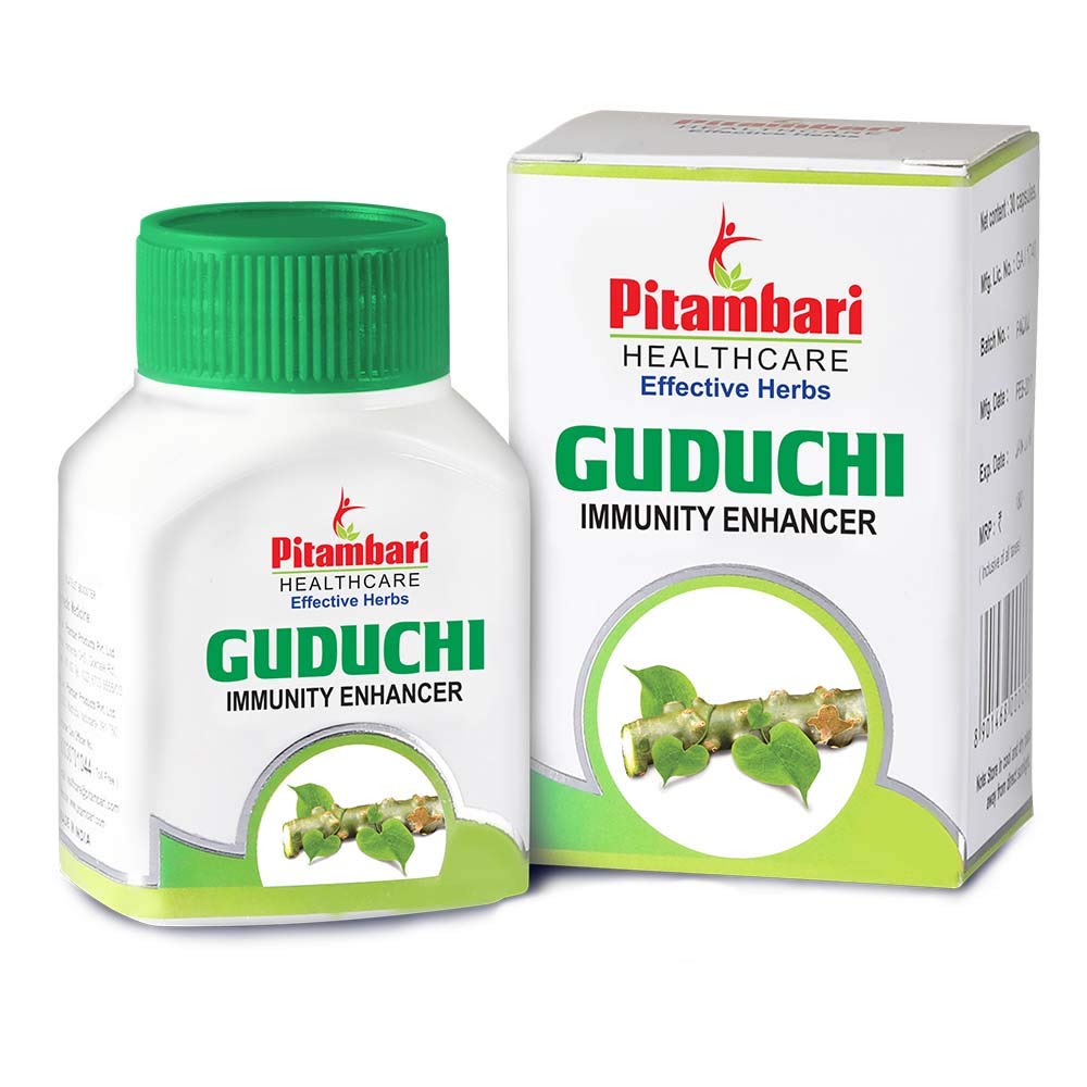 Pitambari Guduchi Tablets, Immunity Booster, 100% Vegetarian Nature Extract | 60 Tablets 100gm 0.2lbs