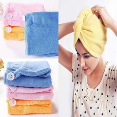 Visby India Hair Towel Wrap Absorbent Towel Hair-Drying Bathrobe Magic Hair Wrap Towel Super Quick-Drying Microfiber 500 Gsm Bath Towel Hair Dry Cap Salon Towel-Multicolor (Pack Of 2)