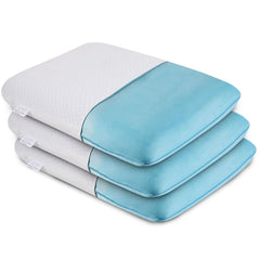 Cooling Gel Cervical Memory Foam Pillow, Regular Pillow, White - 20 X 14 X 4.5 Inch | Orthopedic Neck & Shoulder Pain Relief Pillow | Cervical Spine Pillow For Restful Sleep - Pack Of 3