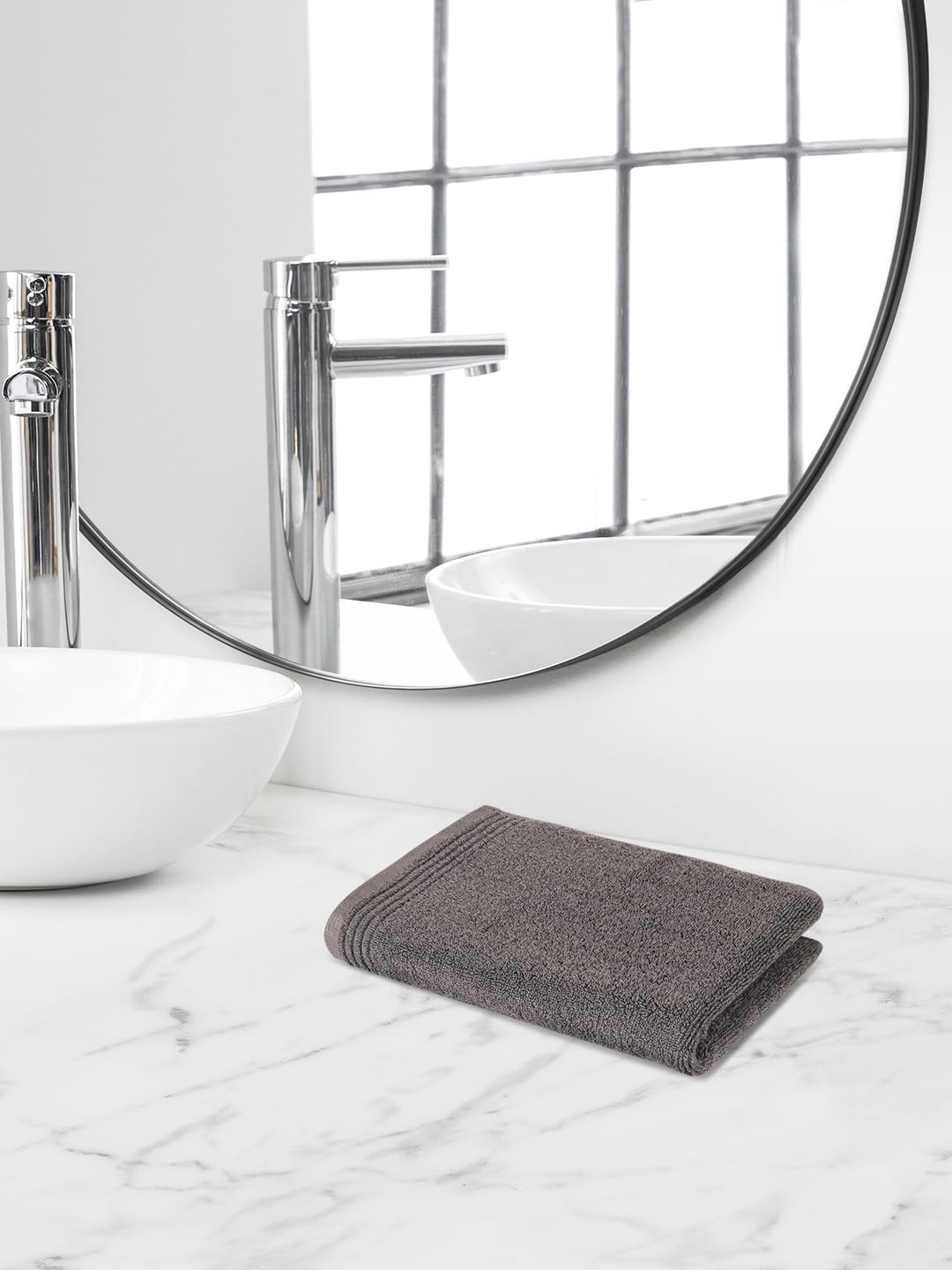Himeya 100% Cotton Large Size Hand Towel 200 Gsm | Hand Towel For Men & Women (Natural Grey)