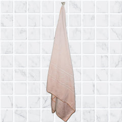 Nive Home Linens Microfiber Bath Towel 400 Gsm | Self Design, Ultra Soft, Super Absorbent, Quick Dry (Baby Pink)