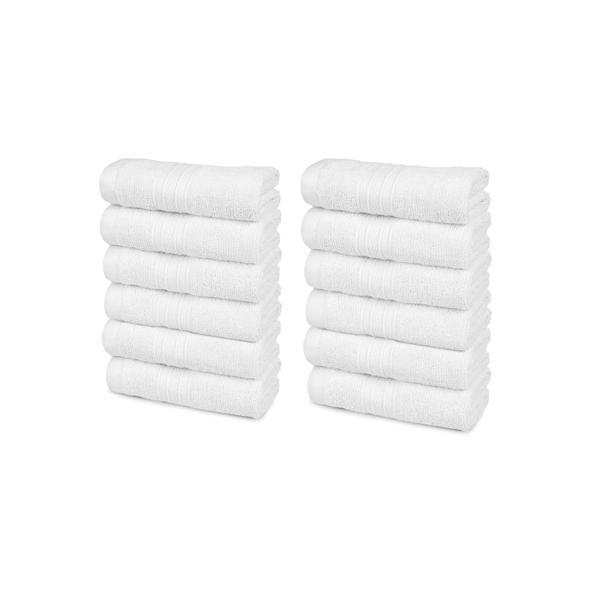 Trident Soft Comfort Air Rich 100% Cotton Face Towel 500 Gsm | Highly Absorbent Towels For Men/Women, 12 Pcs (White)