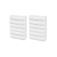 Trident Soft Comfort Air Rich 100% Cotton Face Towel 500 Gsm | Highly Absorbent Towels For Men/Women, 12 Pcs (White)