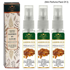 Menjewell Amber Oud Eau De Parfum For Man 8ml 0.27 Fl.oz. Each Pack Of 3 | Luxury Apparel Parfum | Long Lasting