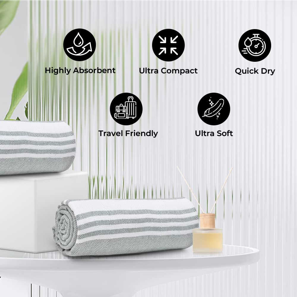 The Better Home Cotton Large Size Bath Towel 300 Gsm | Soft Towel For Men Women Anti-Odour High Absorbency Quick Dry Towel (Grey)