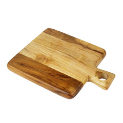 Brown Teak Wood Chopping Board - 9” X 7” | Cheese & Bread Board - Cheese Platter Board | Cutting Board - Wooden Platter