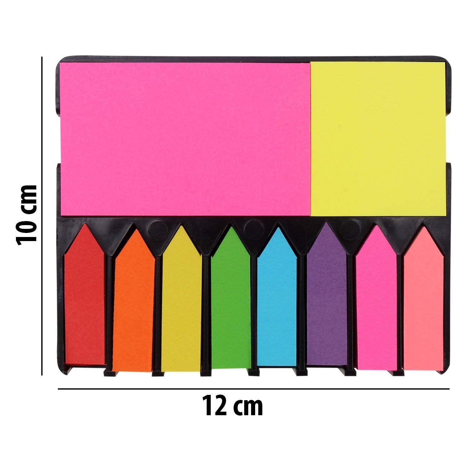 Sticky Note Memo Pad With 8 Sticky Tabs | Bright Neon Color Cute Sticky Notes Set - 100 Sheet Each