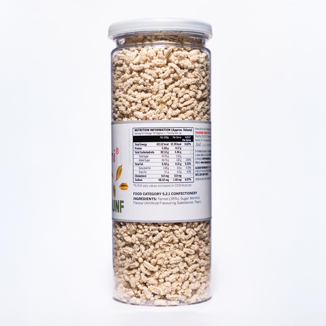 Shadani Manohar Sweet Saunf (Pack Of 150gm), Sweet Sugar Coated White Fennel-Saunf