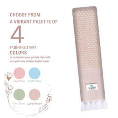 Suam Mellow Turkish Cotton Towel 300 Gsm | Best Absorbent Towel Pre-Shrunk, Lightweight, Quick Dry Bath Towel (Camel Brown)