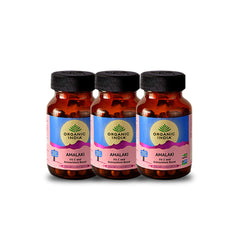 Organic India Amalaki Detoxifies And Rejuvenates The Digestive System | 60 Veg Capsules 100gm 0.2lbs Each Pack Of 3