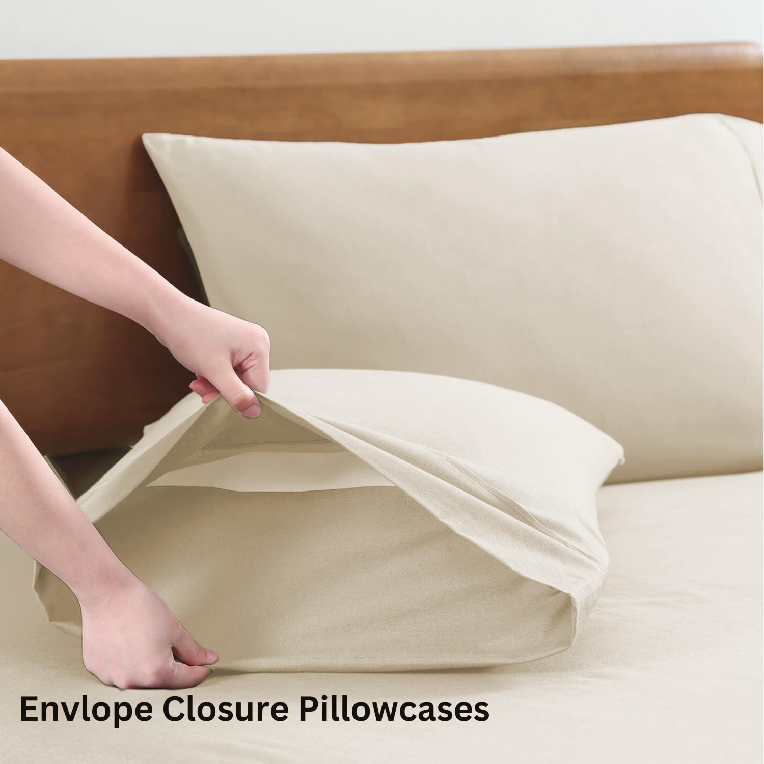 1 Elastic Fitted Bedsheet For Super King Size & 2 Pillow Cover - 72 X 78 Inches, Ivory | Durable & Fade Resistant | Pure Comfort Of Organic Cotton