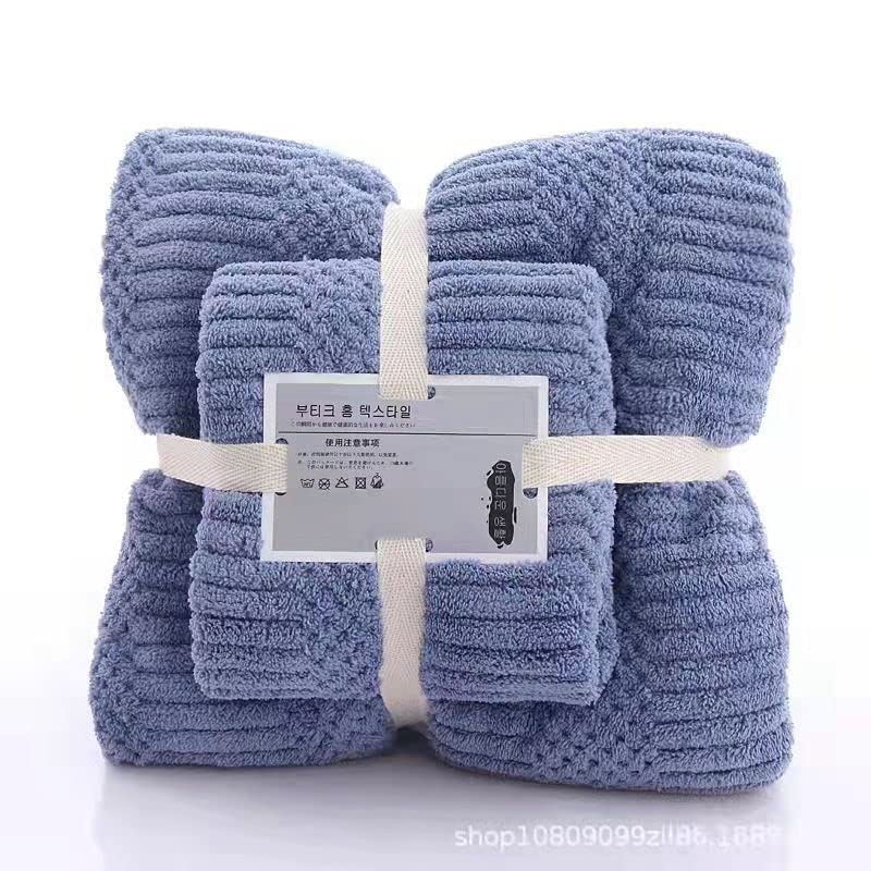 Homecloud Ultra Soft Bath & Face Towel Set 300 Gsm | 3x Softer Than Cotton Towels | Highly Absorbent & Ultra Fast Dry | Set Of 2 (Leopard Blue)