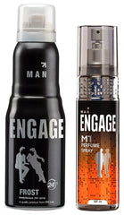 Engage M1 Perfume Spray For Men 120ml & New Metal Range Frost Deodorant Spray For Men 150 5 Fl.oz.