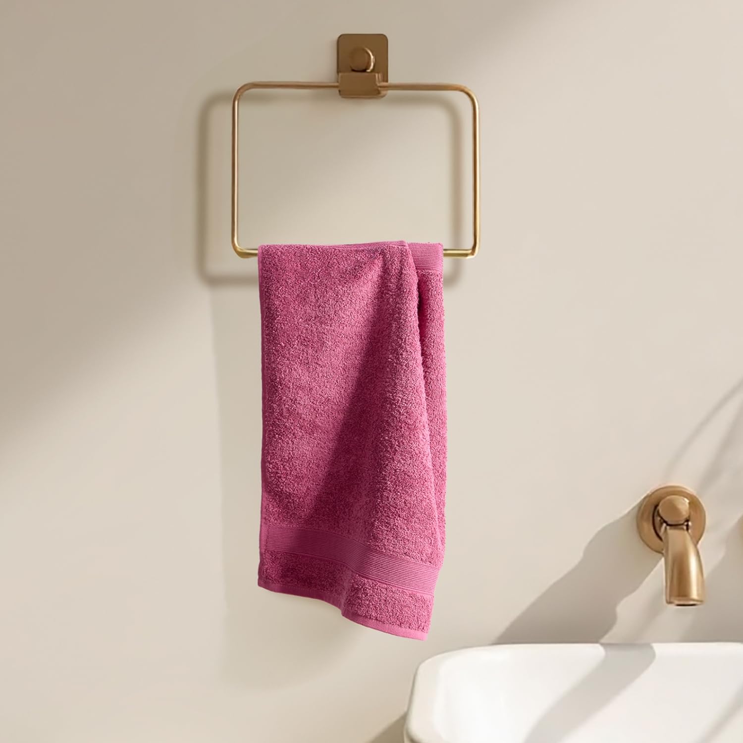 Haus & Kinder Harmony Combed Hand Towel 500 Gsm | Ultra Soft, Absorbent 100% Cotton Towels For Men & Women | Cobalt & Mulberry (Pack Of 4)