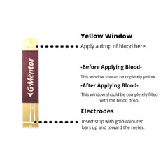 Standard Mentor Blood Glucose Test Strips - Pack Of 50 | Blood Glucose Monitoring Strips - No Coding