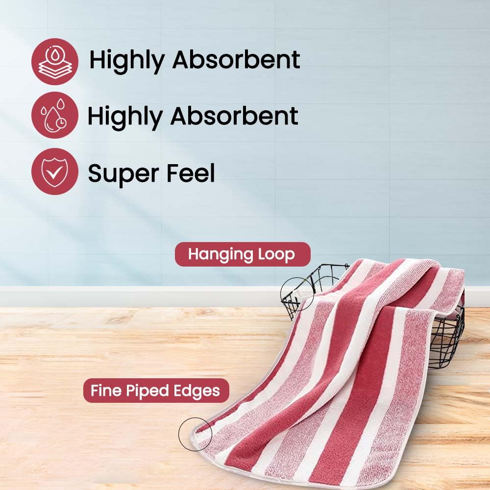 Maxoshine Hand Towel 200 Gsm | Super Soft Quick Dry Microfiber Face Towel For Women Men-Hanging Loop Napkins | Brown & Red (Set Of 2)
