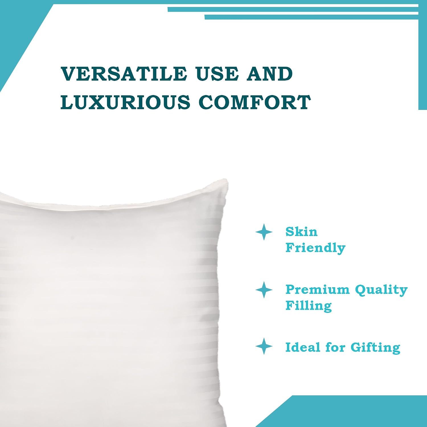 Soft Microfiber Sofa Cushions, Decorative Sofa Pillows, Plain White - 16 X 16 Inch | Pillows For Car & Couch, Perfectly Plush & Cozy Cushion For Relaxation & Back Support - Pack Of 1
