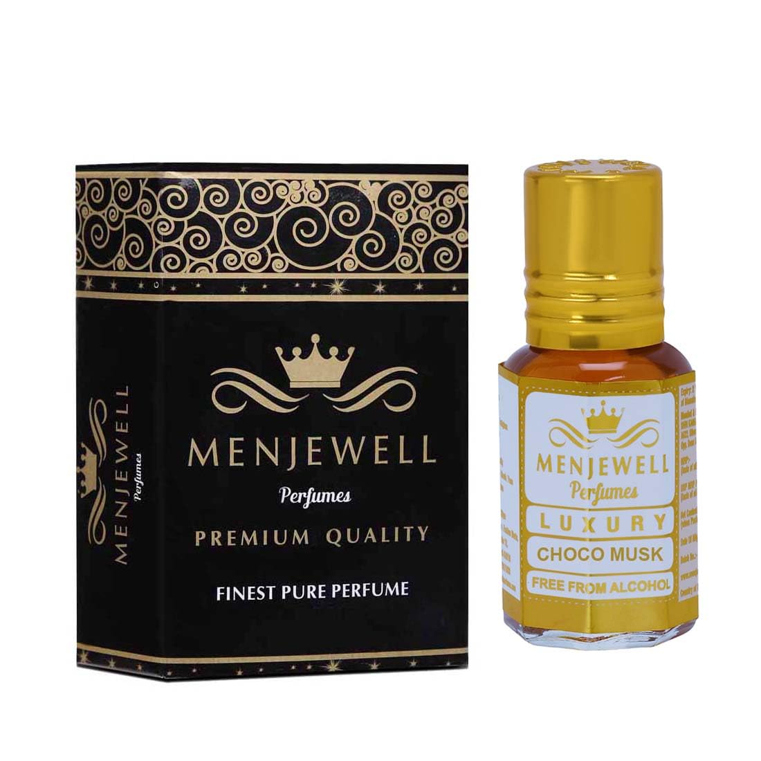 Menjewell Luxury Choco Musk Attar Perfume 12ml 0.4 Fl.oz. Unisex Fragrance | Long Lasting | Non Alcoholic