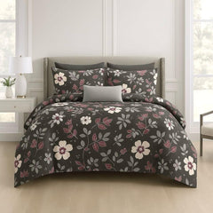 Cotton Queen Size Printed Double Bedsheet With 2 Pillow Covers For Home | 90 X 100 Inches, Black - Beautiful Bedsheet Set | Perfect For Gifting Wedding, Anniversary