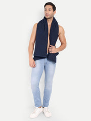 Hamelin The Ezra Waffle Weave Bath Towel 280 Gsm | Pure Cotton Lightweight & Water Absorbent | Softer Touch, Quick Dry Towels For Men | Ideal For Travel (Navy Blue)