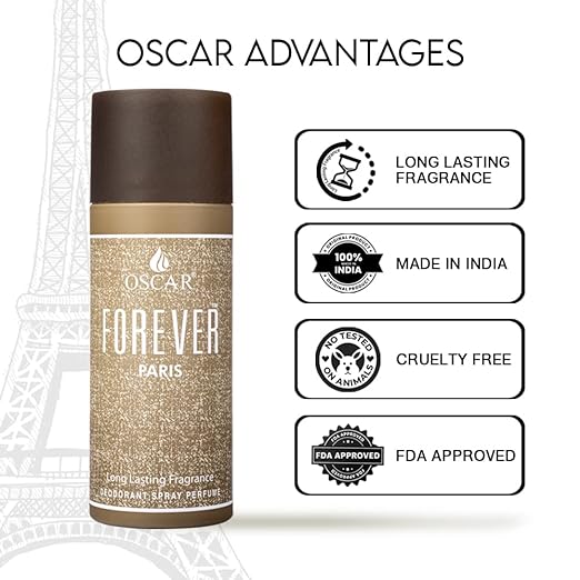 Oscar Forever Deodorant For Men | Chypre Floral Smell Men Deo | Everyday Body Deo For Men |150ml 5 Fl.oz. Each Pack Of 3