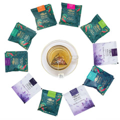 TGL Co. Green Tea Sampler Box - 20 Pyramid Tea Bags | Best Tea Sampler Gift Set For Men & Women - Natural Immunity, Improves Health, Low Caffeine