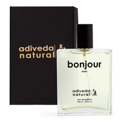 Adiveda Natural Bonjour Eau De Parfum | Fresh Woody Citrusy Perfume For Men 100ml 3.38 Fl.oz.