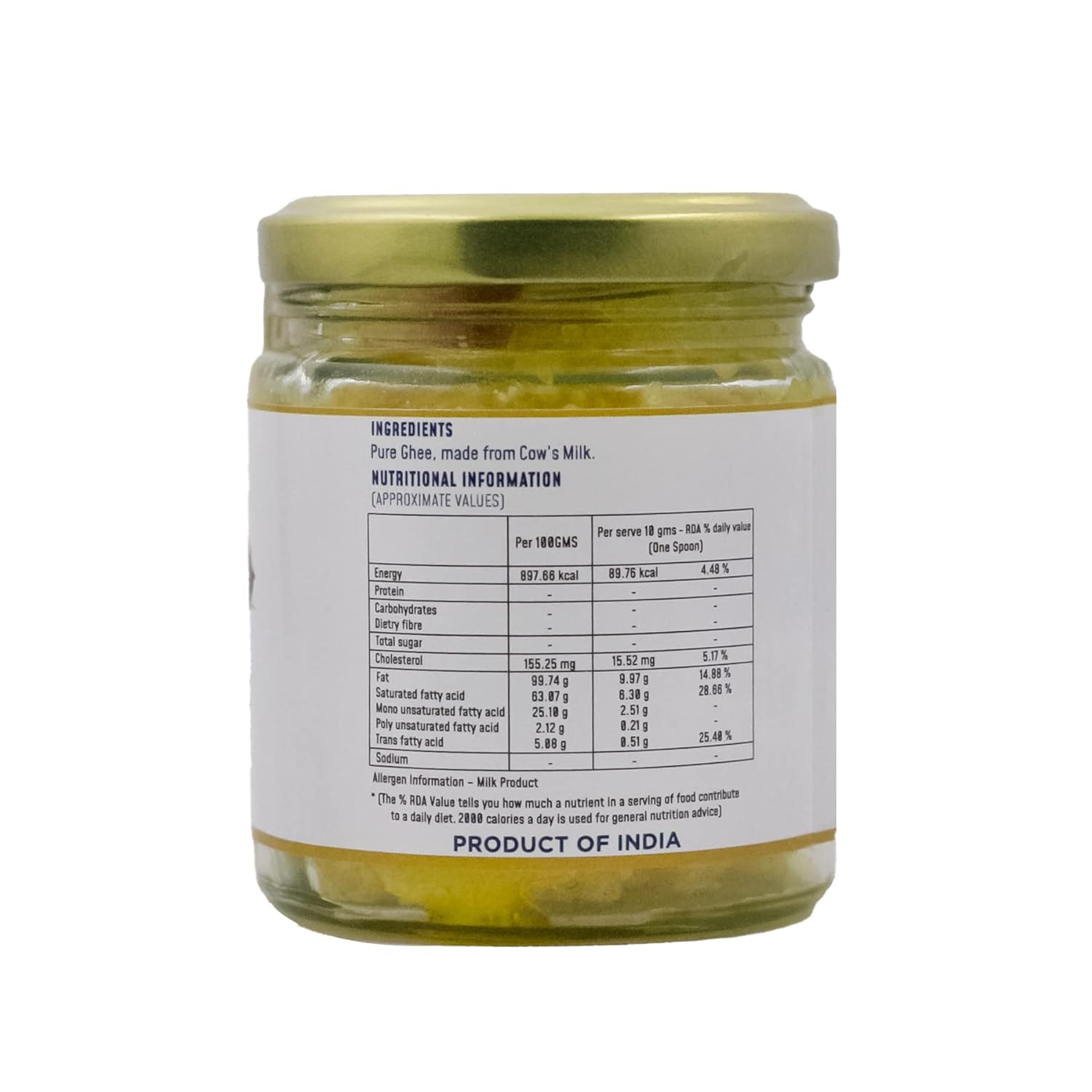 Organic Natural Himalayan Cow Desi Ghee By Himalayan Gatherer | Great Source Of Protein Fiber Homemade Desi Cow Ghee Good For Roast Makhana | (150ml) 5.0 Ounce | Jar Pack