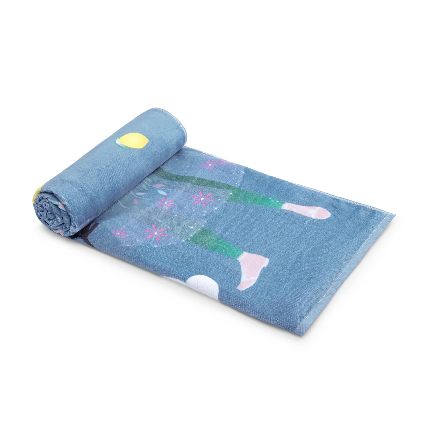 Spaces Kids Cotton Bath Towel Soft Pink 380 Gsm | Quick Dry & High Absorbency (Disney Frozen - Dark Teal)