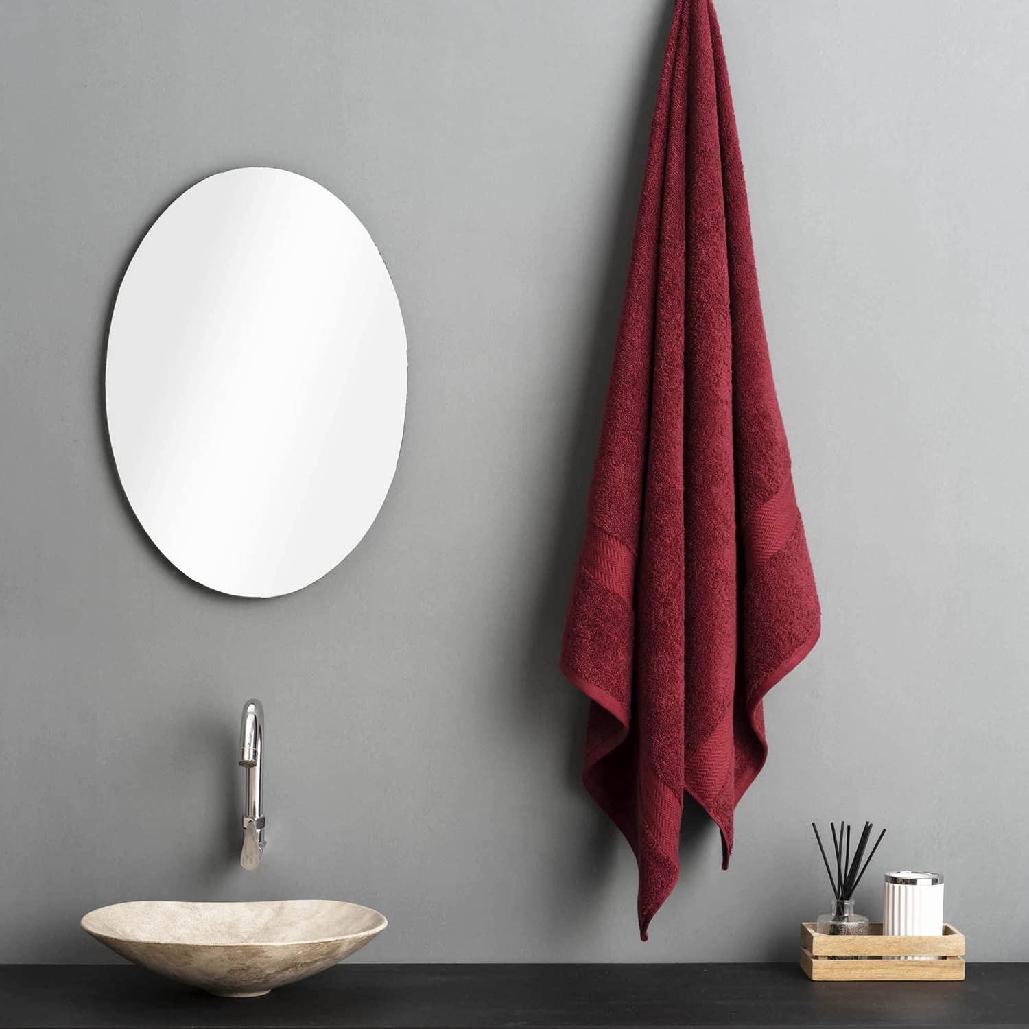 Ddecor Live Beautiful 100% Cotton Bath Towel 500 Gsm | Large Size Bath Towel Soft & Absorbent For Men & Women (Magenta)