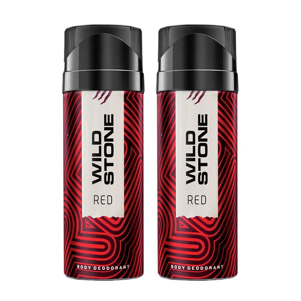 Wild Stone Red Body Spray Deodorants Pack Of 2 For Men 300ml 10.1 Fl.oz. | Best Strong Fragrance For Partwear