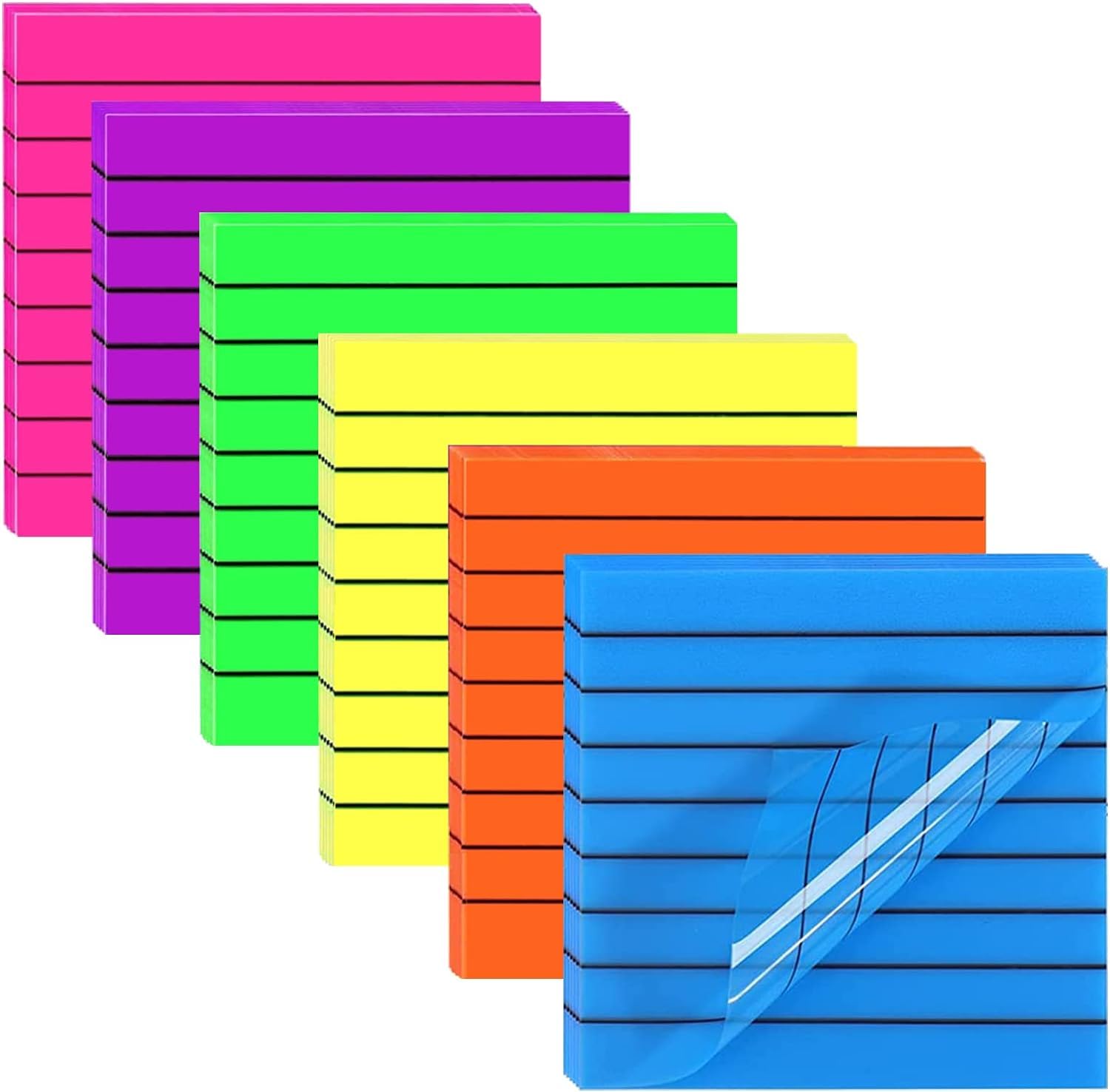 50 Sheets Transparent Sticky Notes With Line | Self Sticky Notes Waterproof Pet Markers | (Pink)
