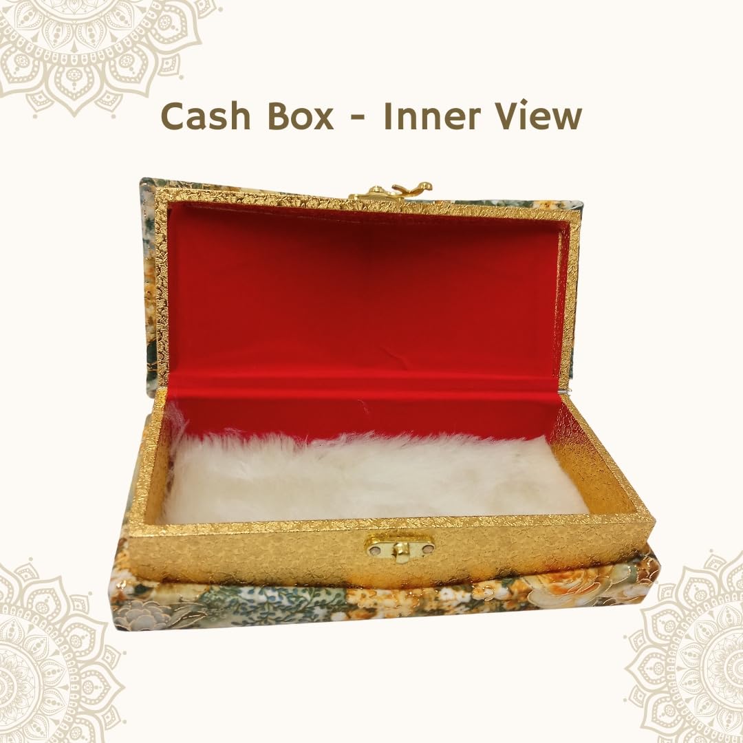 Decorative Shagun Cash Gift Box For Money Gaddi, Jewellery, Gifting Sagan Wedding Occasion, Colour - Multicolour, Set Of 1, Hut Shape, Style - Modern