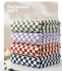 HomeCloud Microfiber Soft & Fuffy Hand Towel 400 Gsm | Hanging Loop Soft, Highly Absorbent & Fast Dry Hand Towel (Set Of 2) - Chess Multicolor