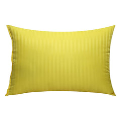 Premium Hotel Quality Soft Polyester Blend Fiber Pillow, Yellow, Standard Size - 16x24 Inch | Neck Support, Washable, Removable Cover | Neck & Shoulders Pain Relief - Set Of 2
