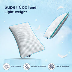 Microfiber Sleeping Pillow, Snow Tec Adjustable Plush Pillow, Cool Pillow, White | Hot Sleepers, Height & Firmness Adjustable Zipper | Machine Washable Bed Pillow - Pack Of 1