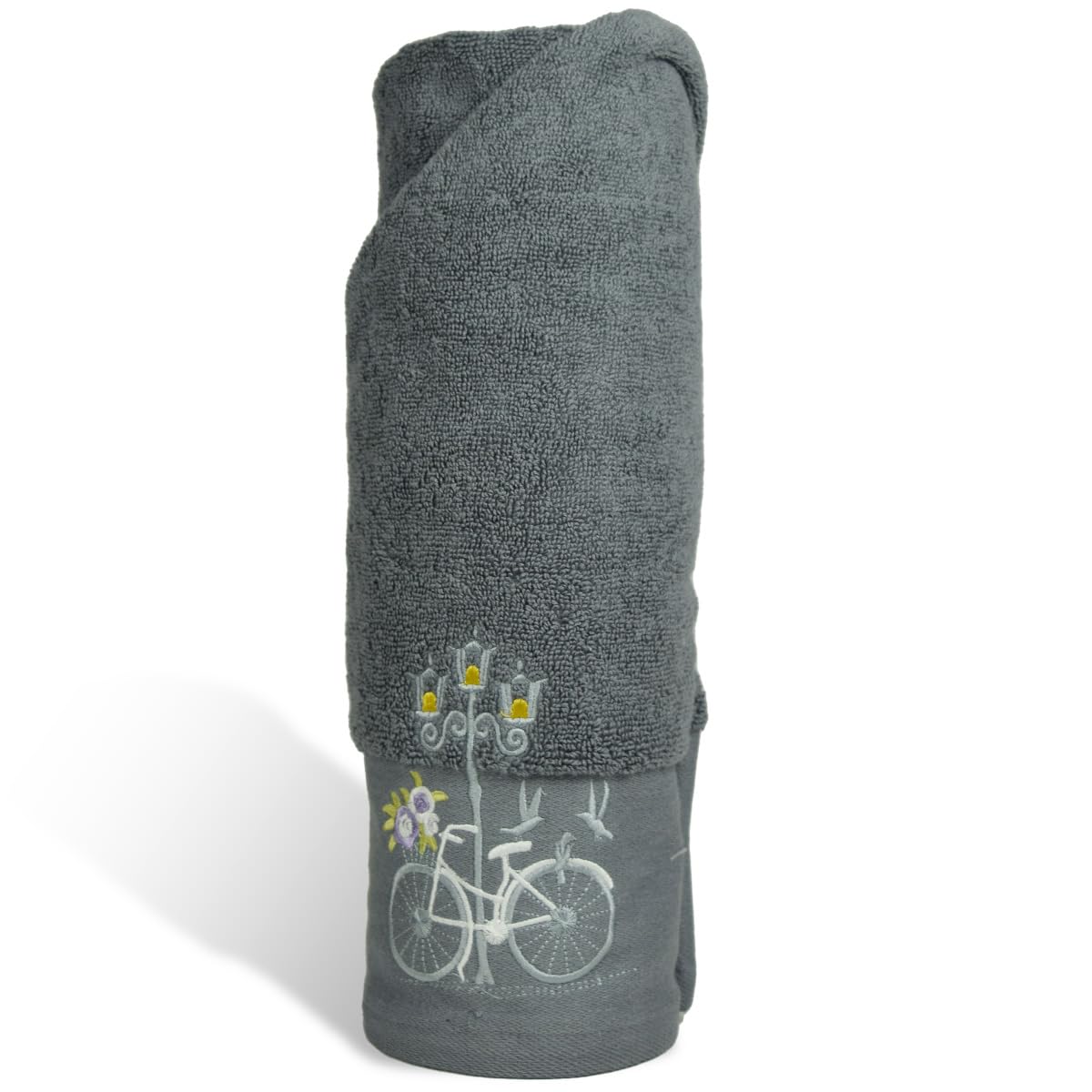 Rangoli 100% Cotton Martin Bath Towels 540 Gsm | Quick Dry, Ultra Soft, Highly Absorbent Printed Bath Towel For Men & Women Luxury & Highly Absorbent Towels - Grey (Set Of 1)