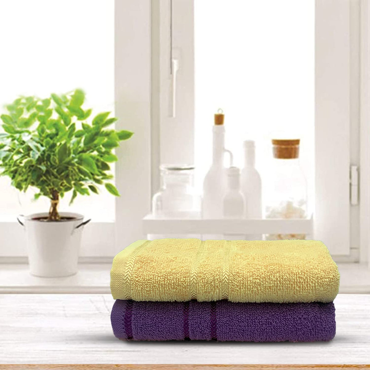 Sassoon Melrose 100% Cotton Hand Towel 400 Gsm | Highly Absorbent, Soft Material Perfect For Daily Use (Assorted) -2 Piece