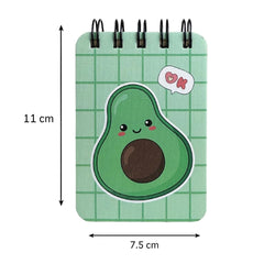 Spiral Pocket Notebook, Cute Mini Notepad, Handy Notebook For School, Office (Kiwi) Pack Of 1