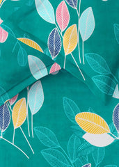 100% Cotton Double Bedsheets With 2 King Size Pillow Covers | 72 X 78 + 10 Inches, Dark Green - Double Bed With All Around Elastic 180 Thread Count Super Soft