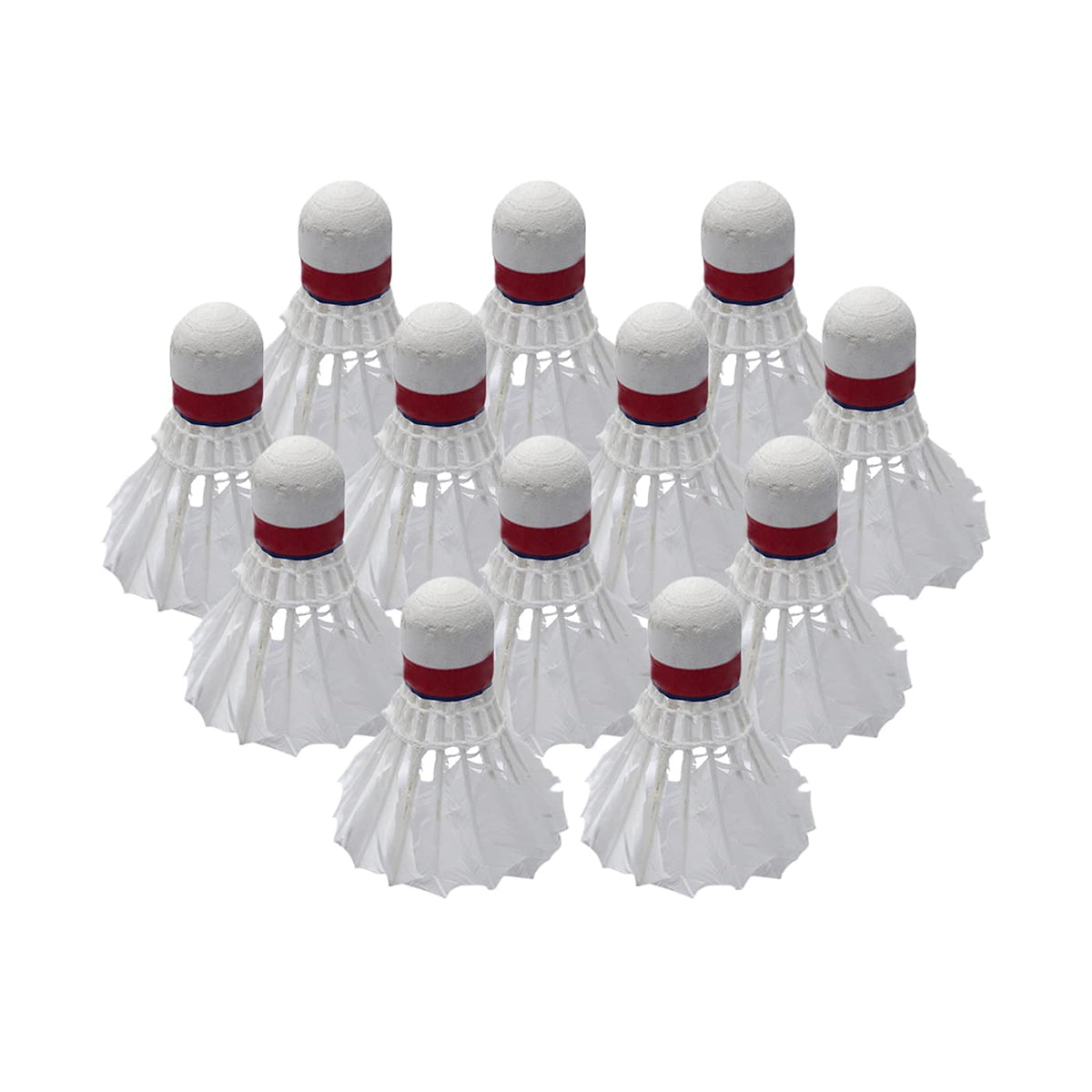 Verbier Set Of 10 Pcs White Feather Badminton Shuttlecocks For Sports Play , Perfect For Competition