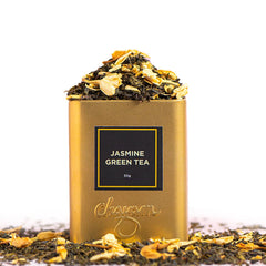 Chayam Jasmine Green Tea - 50gm Tin, 1.7 Ounce | Improves Digestion & Relieves Stress, Enjoy Hot Or Iced - Rich In Antioxidants | Low Caffeine