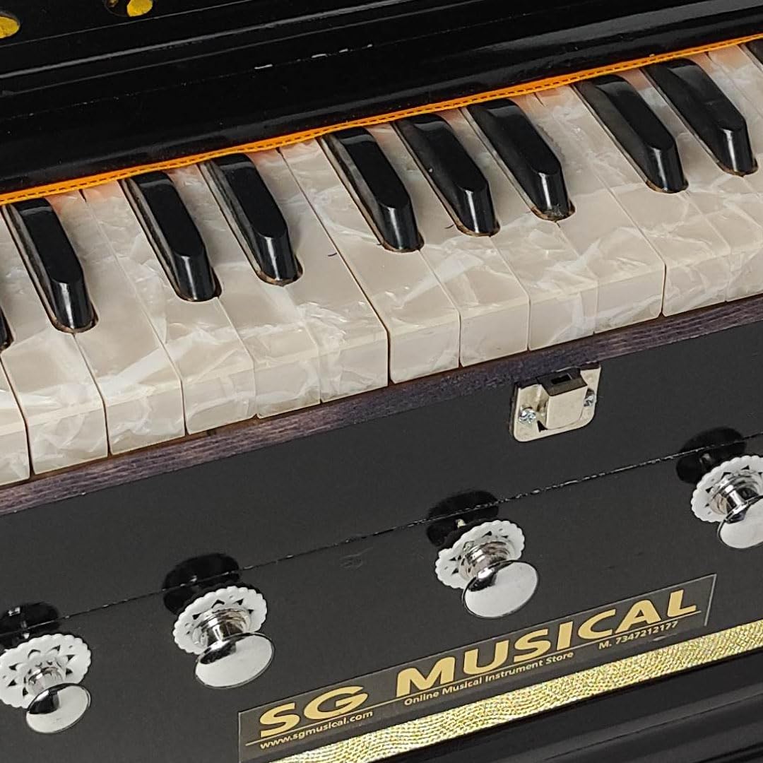 Best Harmonium - 7 Stopper, Double Bellow, 39 Keys, Two Reed (Bass-Male), 440v Tunned | Handmade Musical Instrument - 2 Side Carry Handle