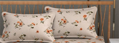 Printed Double Bedsheet With 2 Pillow Cover - 72 X 78 X 6 Inches, Brown | All Around Elastic Fitted Bedsheet | Super Soft Polycotton With 200 Thread Count