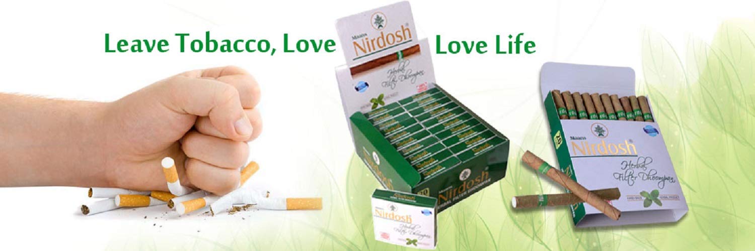 Herbal Filter Dhoompan Cigarette For Quit Smoking - Pack Of 3X 20 Cigarette Sticks | No Addiction Handmade Herbal Cigarette - Tobacco & Nicotine Free