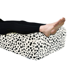 Orthopedic Bed Wedge Elevated Leg Pillow, White & Black - 20 X 18 X 8 Inch | For Leg Elevation Reduces Back Pain & Improves Blood Circulation | Removable & Washable Cover - Pack Of 1