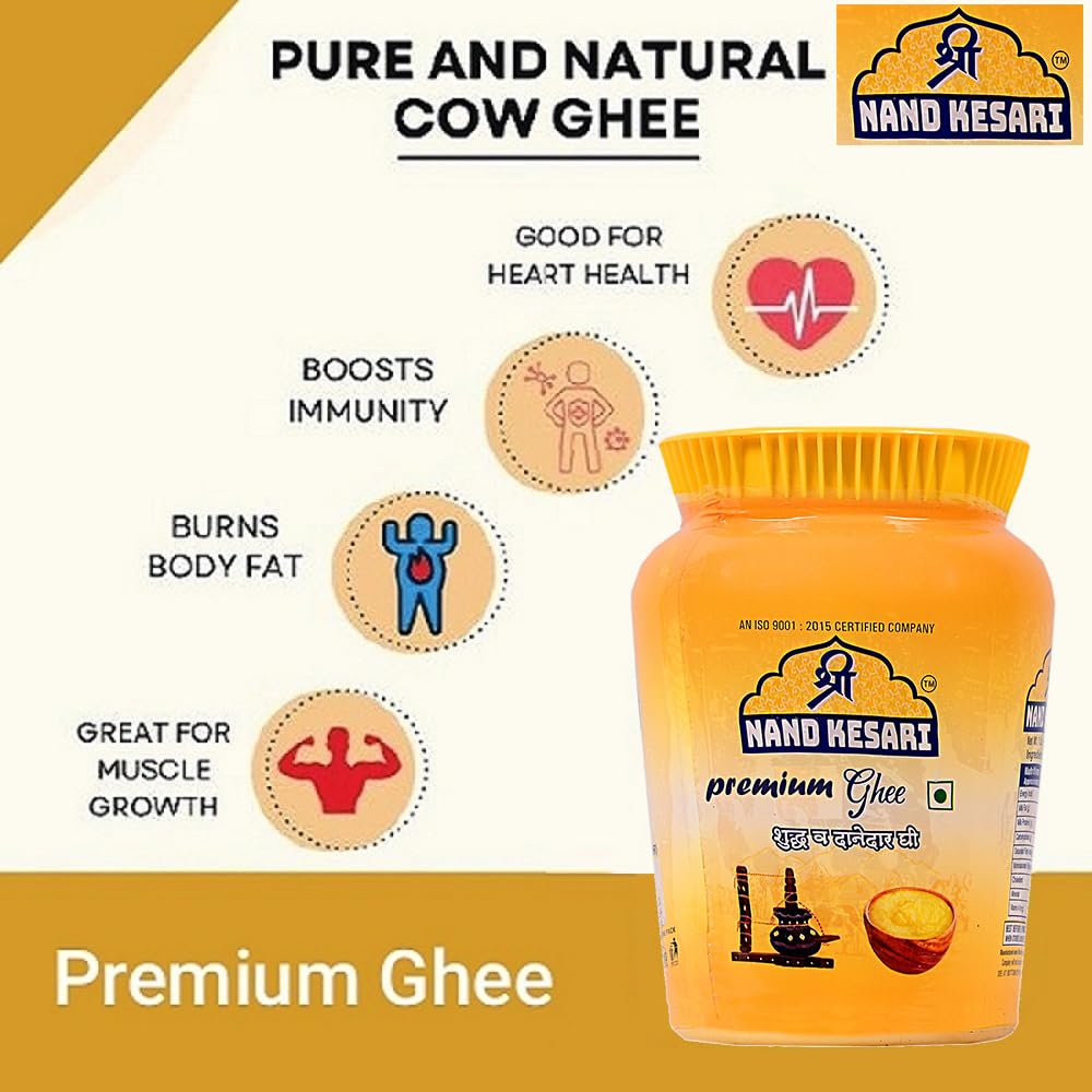 100% Natural Cow'S Ghee By Shri Nand Keshri | Good Source Of Healthy & Pure Ghee Perect For Eyerday Use | 5 Litre (1 Litr * 5) 169.0 Ounce | Box Pack