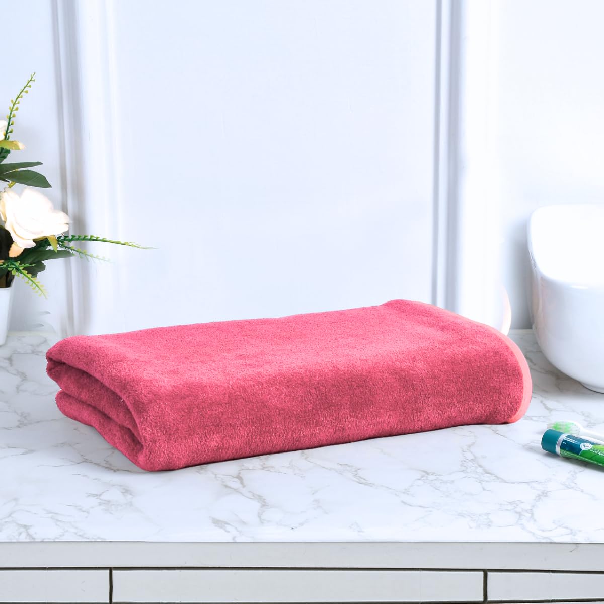 Black Gold The Finer Touch Premium Microfiber Bath Towels 400 Gsm | Lightweight Ultra-Soft Fade Resistant (Pink)
