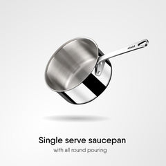 Artisan Triply Stainless Steel Micro Saucepan | Mini Milk Pan 270ml, 8cm - Induction Base Coffee Pan